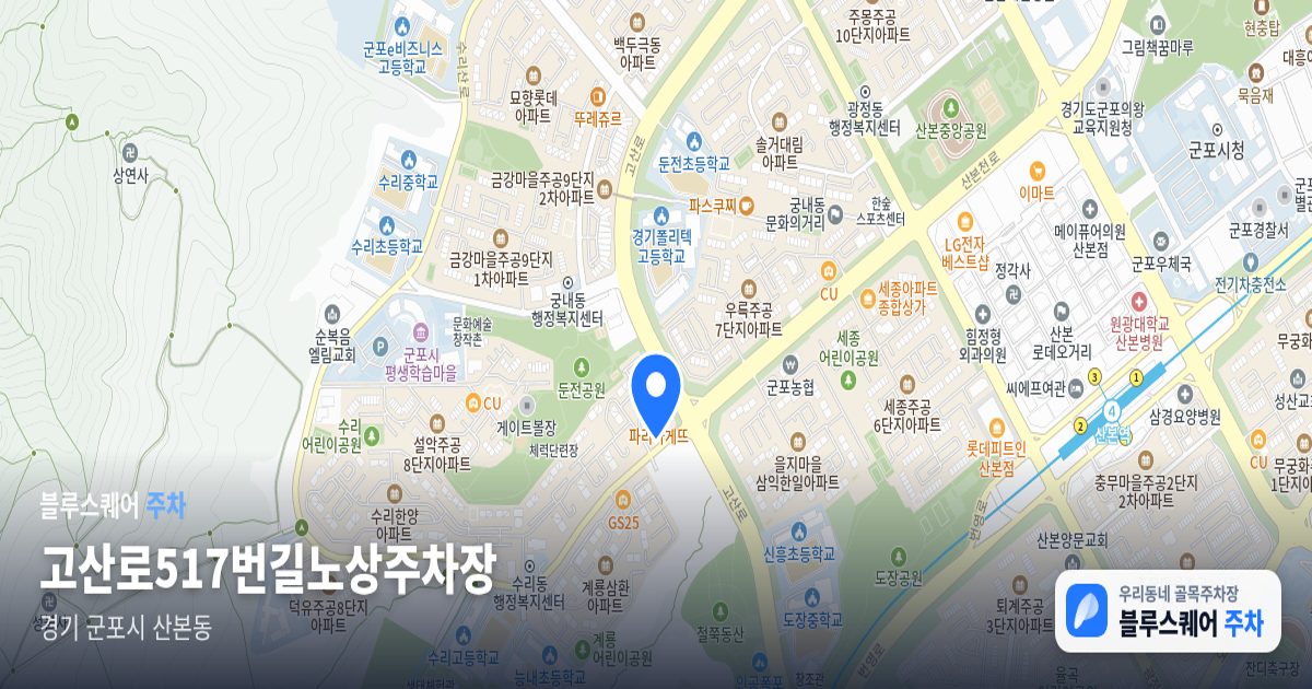 고산로517번길노상주차장 위치 지도