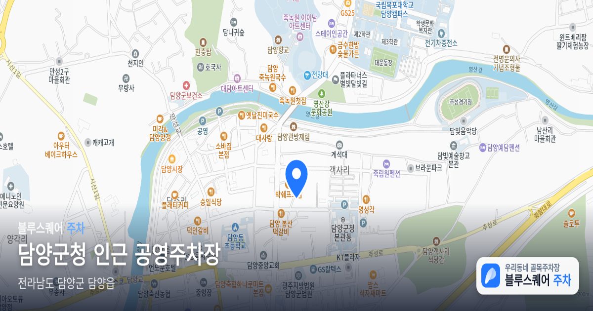 담양군청 인근 공영주차장 위치 지도