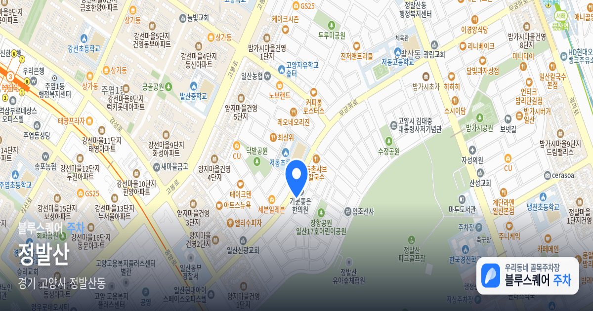 정발산 위치 지도