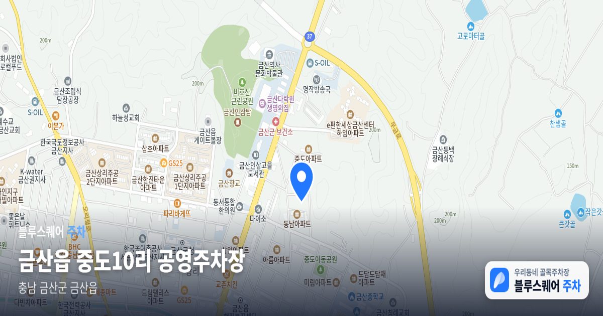 금산읍 중도10리 공영주차장 위치 지도