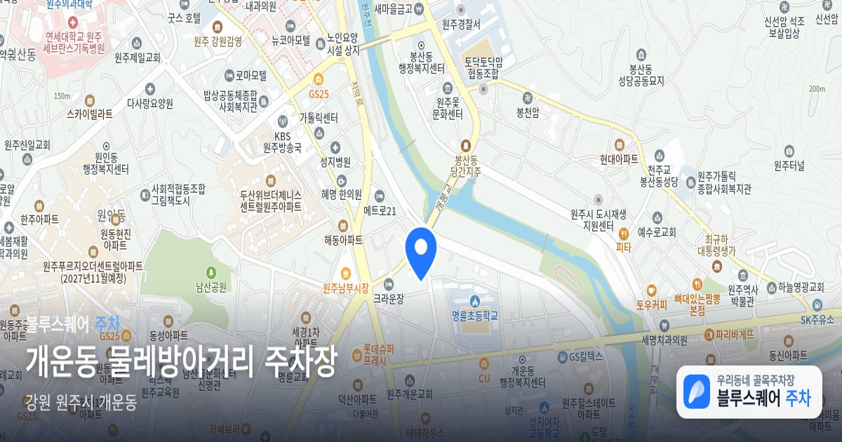 개운동 물레방아거리 주차장 위치 지도