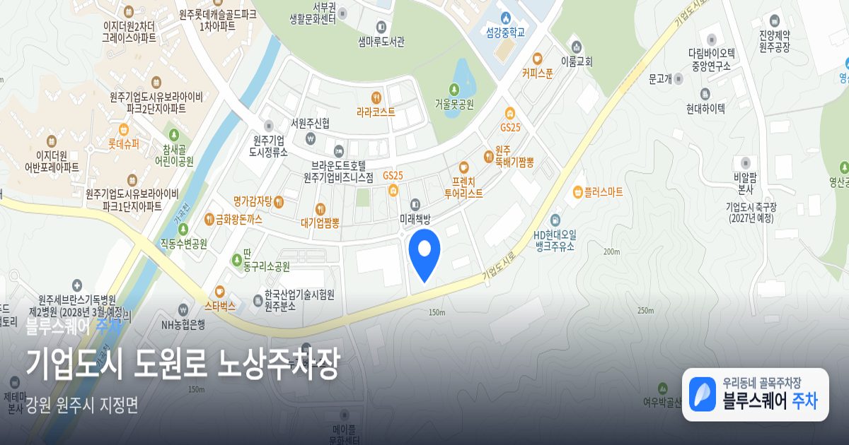 기업도시 도원로 노상주차장 위치 지도