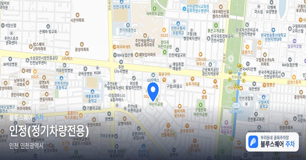 인정(정기차량전용) 위치 지도