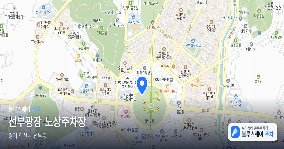 선부광장 노상주차장 위치 지도