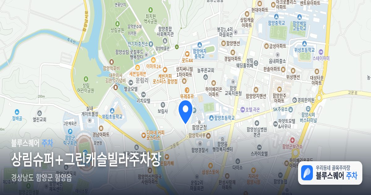 상림슈퍼+그린캐슬빌라주차장 위치 지도