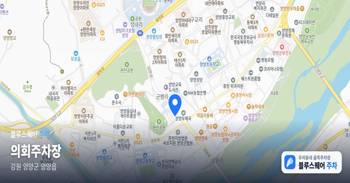 의회주차장 위치 지도