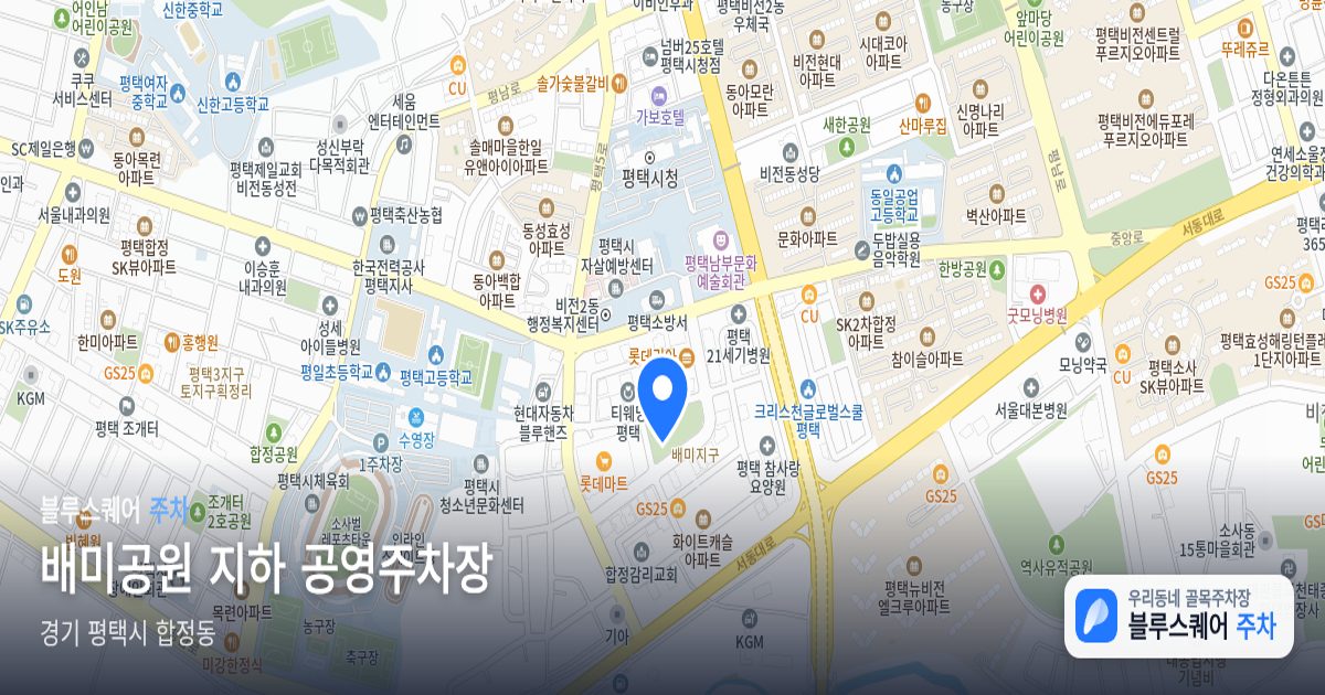 배미공원 지하 공영주차장 위치 지도