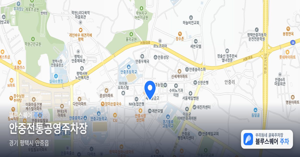 안중전통공영주차장 위치 지도