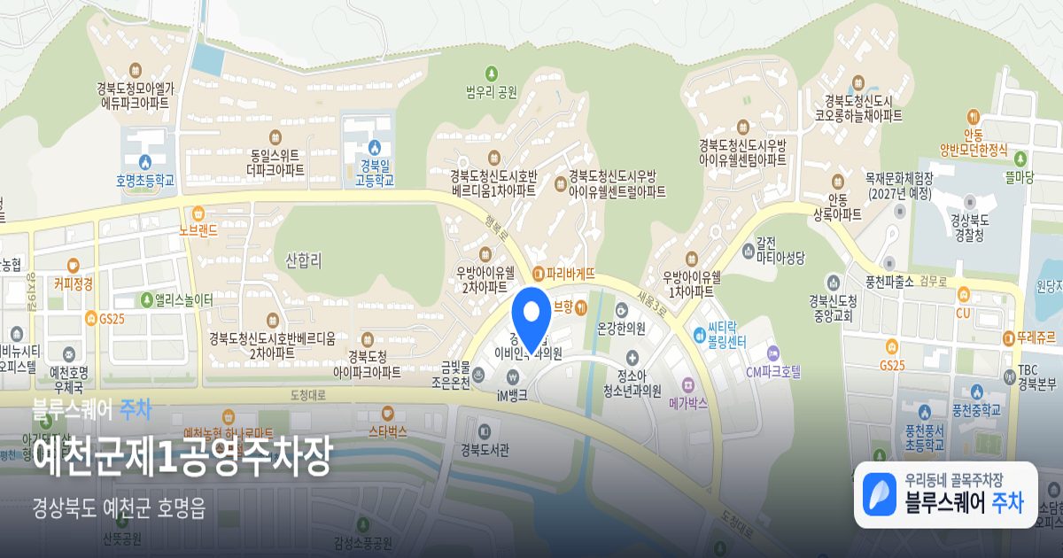 예천군제1공영주차장 위치 지도