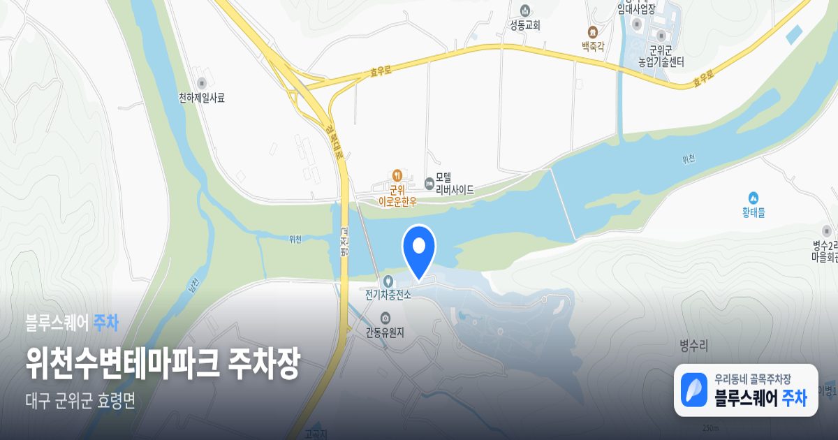 위천수변테마파크 주차장 위치 지도