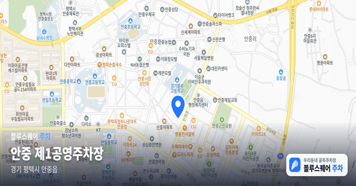 안중 제1공영주차장 위치 지도