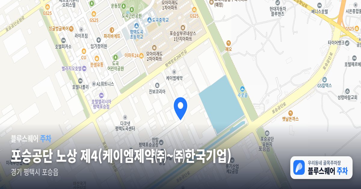 포승공단 노상 제4(케이엠제약㈜~㈜한국기업) 위치 지도