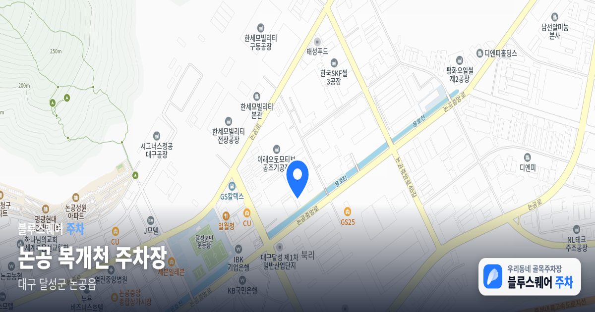 논공 복개천 주차장 위치 지도