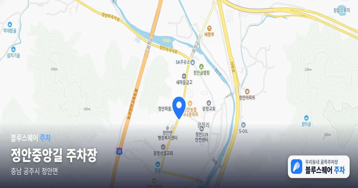 정안중앙길 주차장 위치 지도