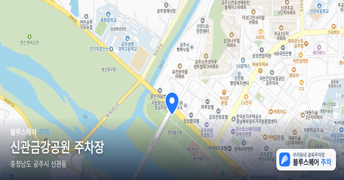 신관금강공원 주차장 위치 지도