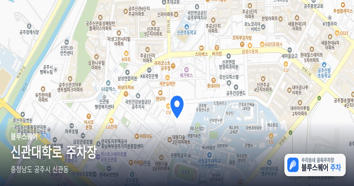 신관대학로 주차장 위치 지도