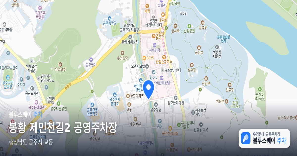 봉황 제민천길2 공영주차장 위치 지도