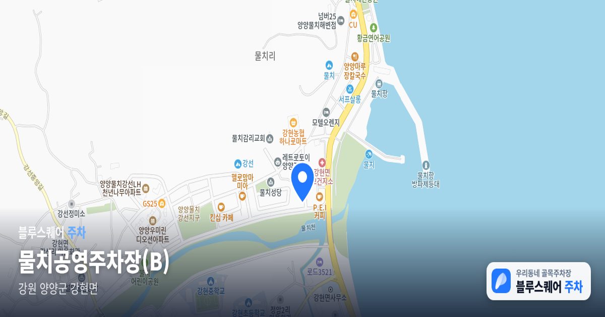 물치공영주차장(B) 위치 지도
