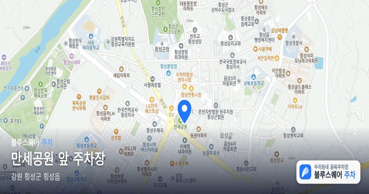 만세공원 앞 주차장 위치 지도