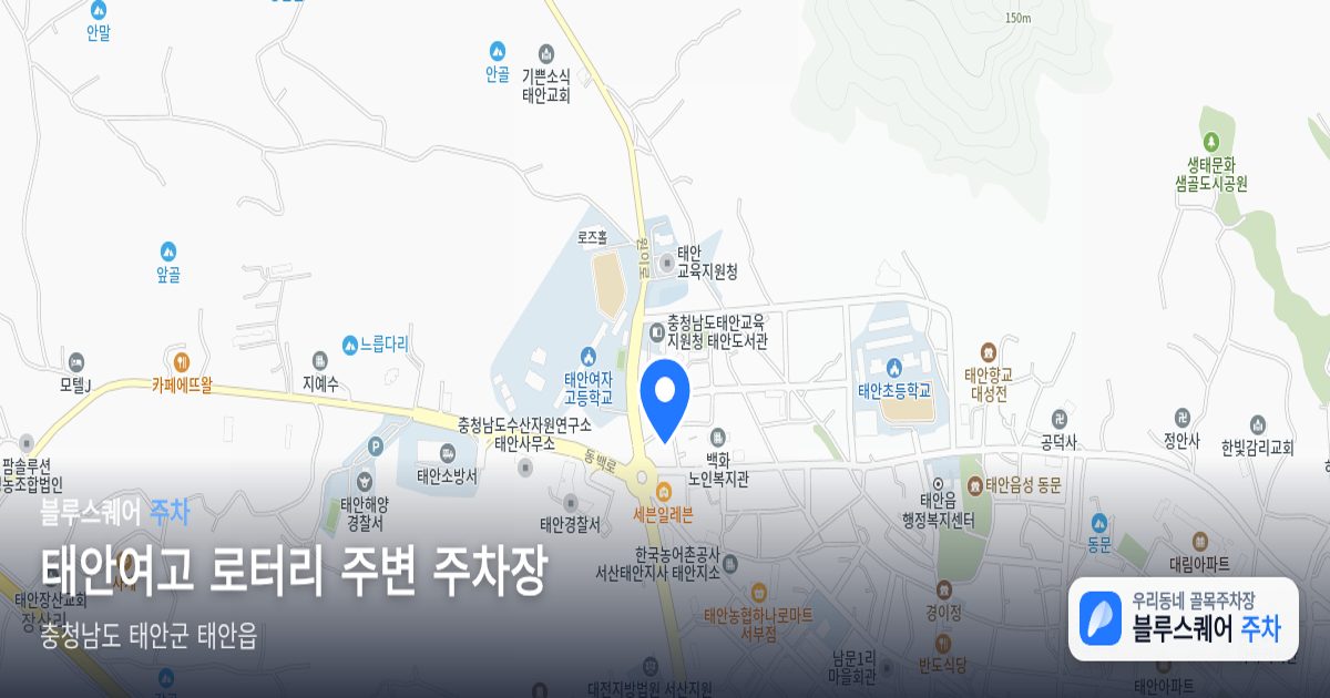 태안여고 로터리 주변 주차장 위치 지도
