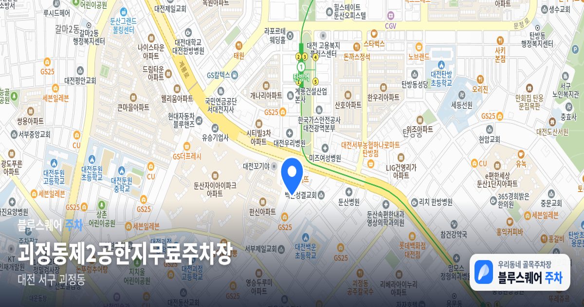 괴정동제2공한지무료주차장 위치 지도