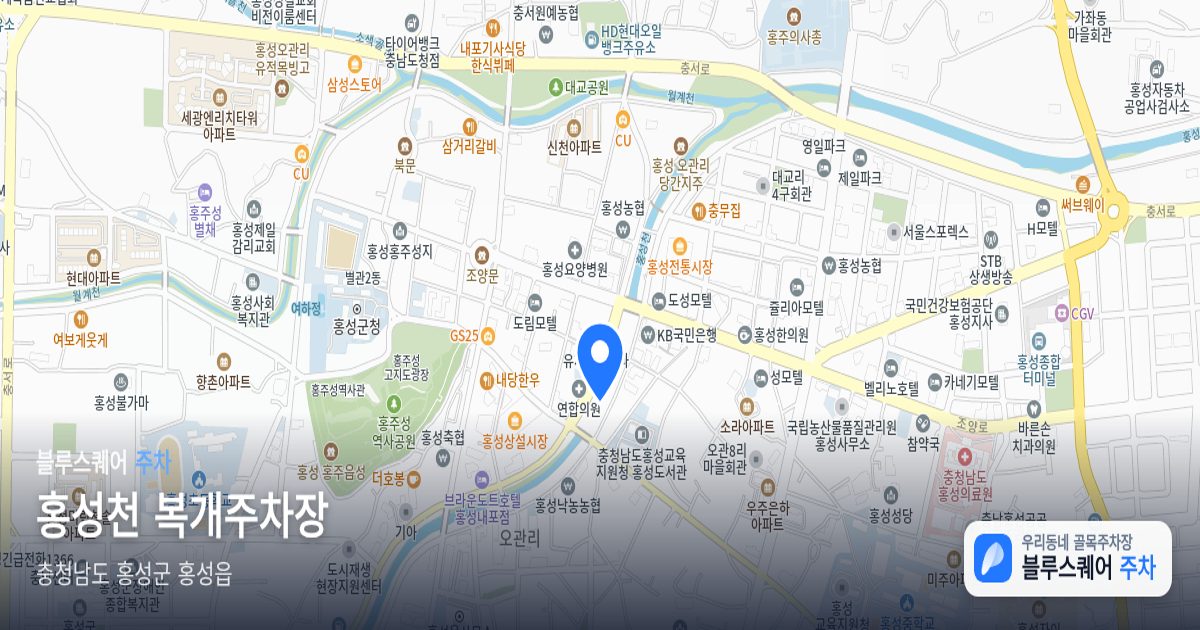 홍성천 복개주차장 위치 지도
