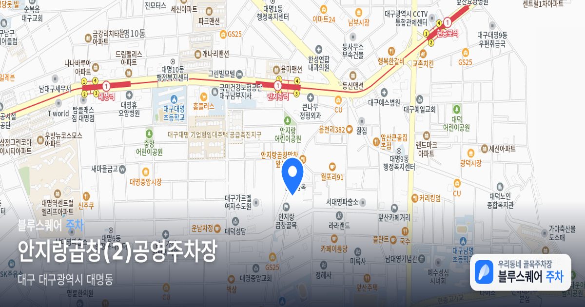 안지랑곱창(2)공영주차장 위치 지도