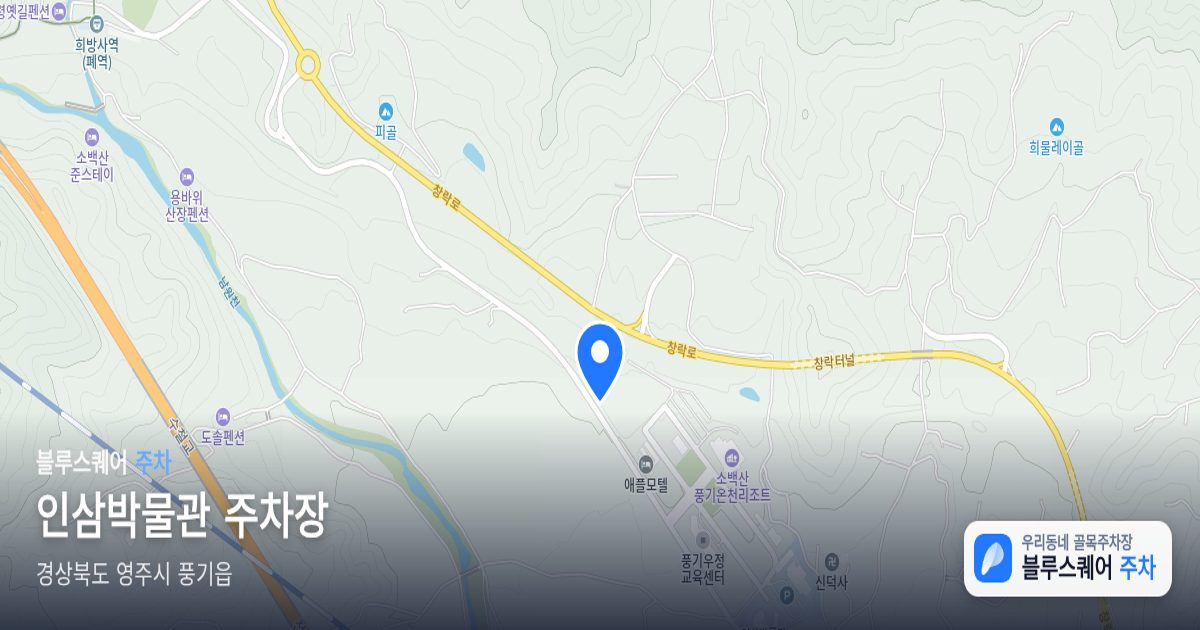 인삼박물관 주차장 위치 지도