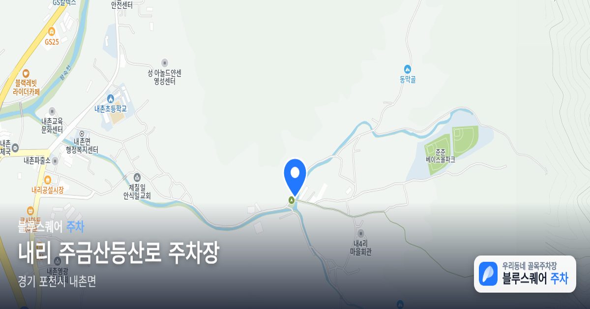 내리 주금산등산로 주차장 위치 지도