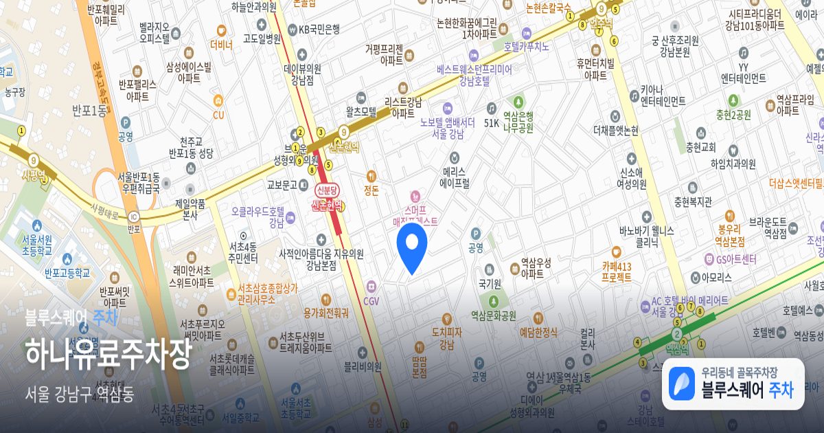 하나유료주차장 위치 지도