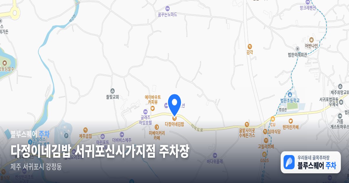 다정이네김밥 서귀포신시가지점 주차장 위치 지도