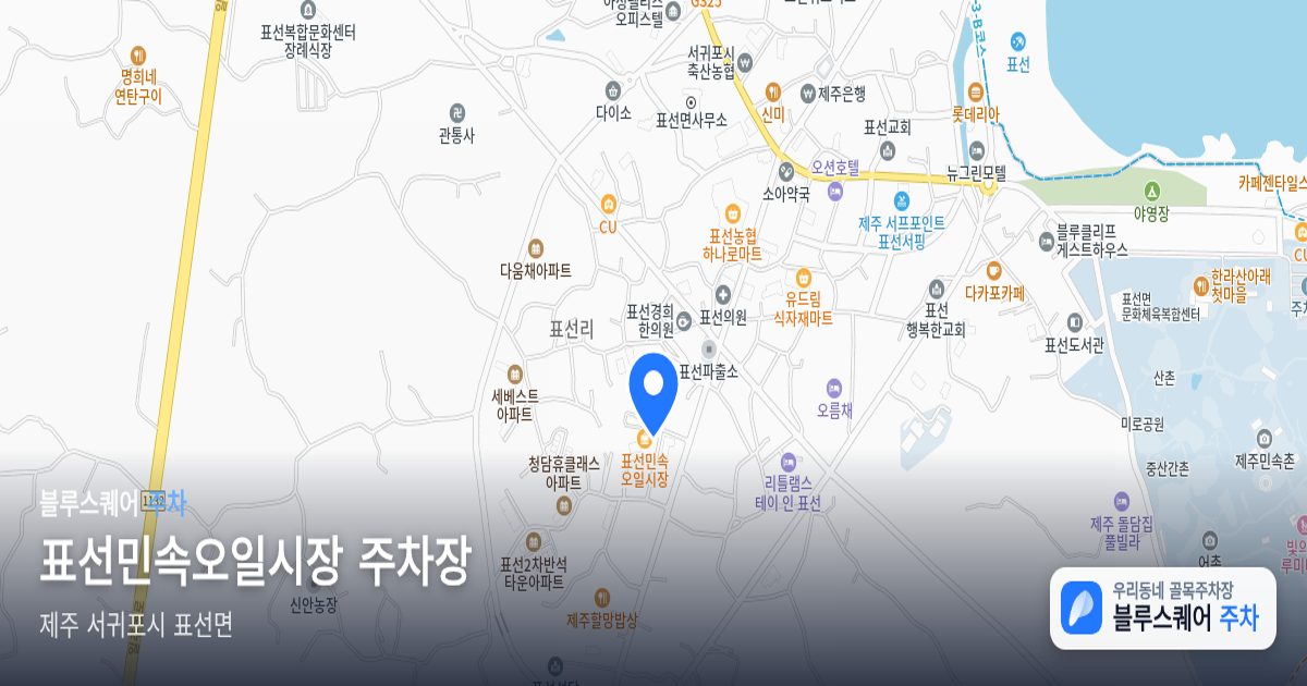 표선민속오일시장 주차장 위치 지도