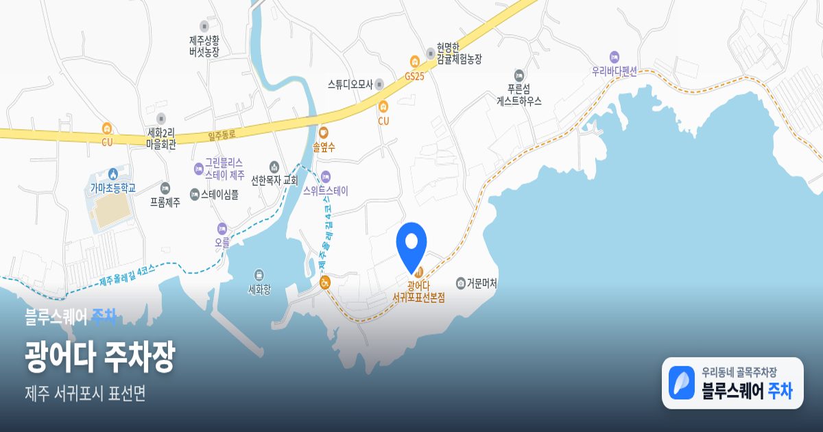 광어다 주차장 위치 지도