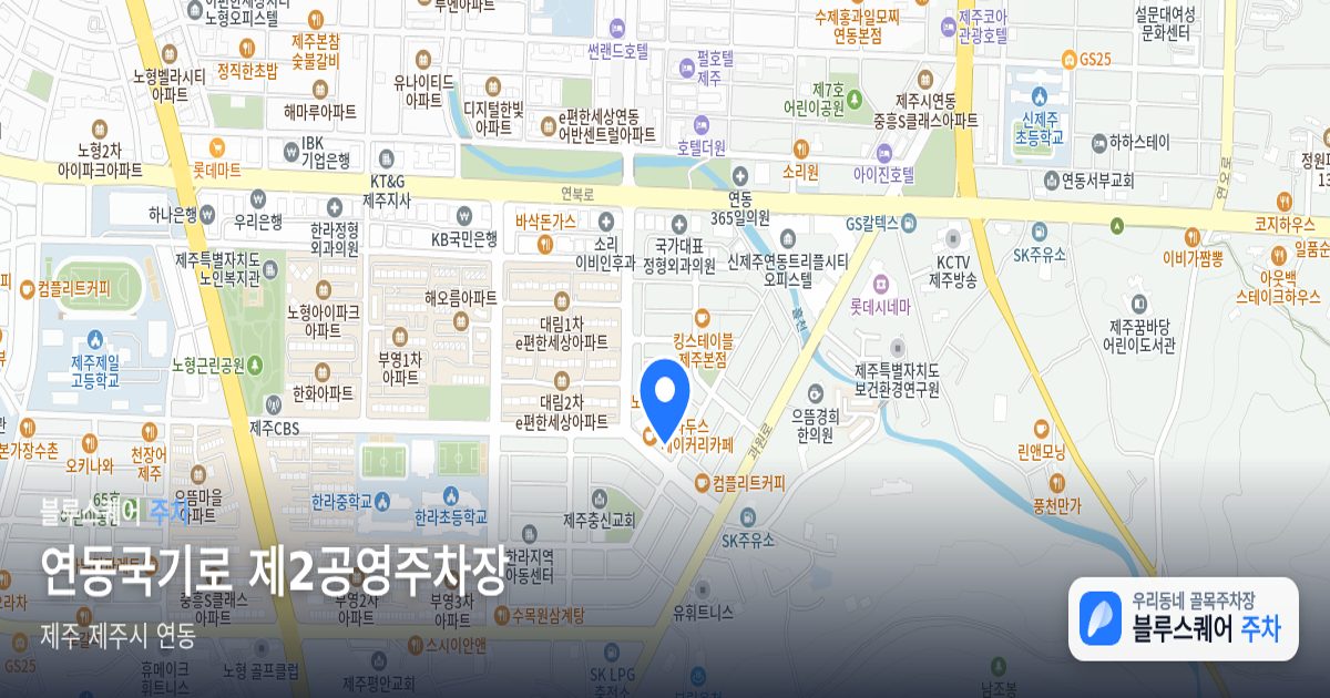 연동국기로 제2공영주차장 위치 지도