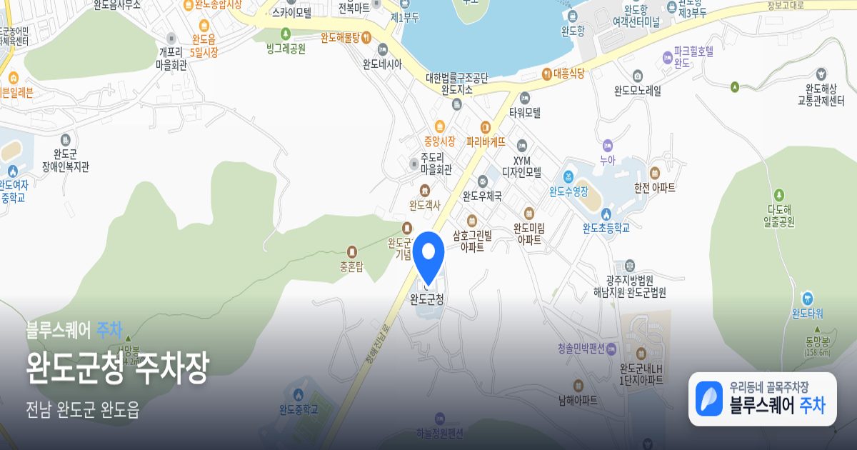 완도군청 주차장 위치 지도
