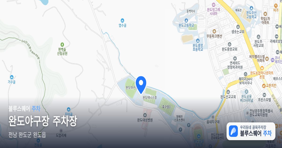 완도야구장 주차장 위치 지도