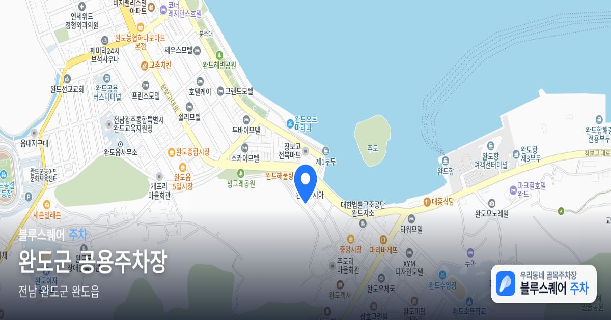 완도군 공용주차장 위치 지도
