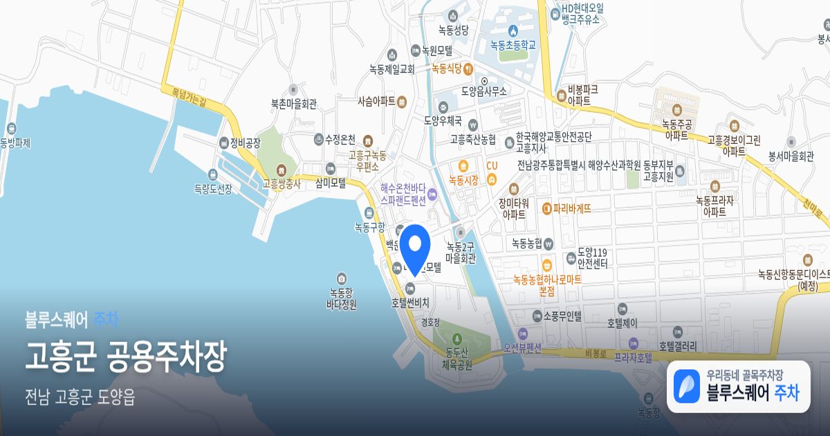 고흥군 공용주차장 위치 지도