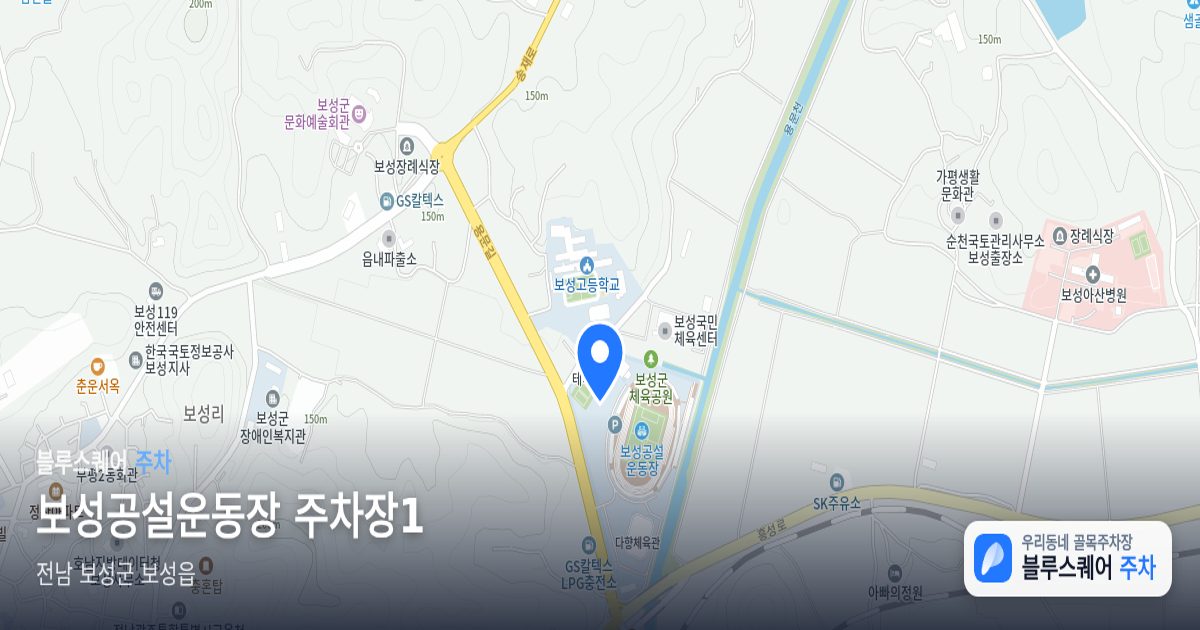 보성공설운동장 주차장1 위치 지도
