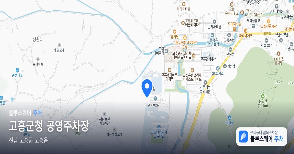 고흥군청 공영주차장 위치 지도