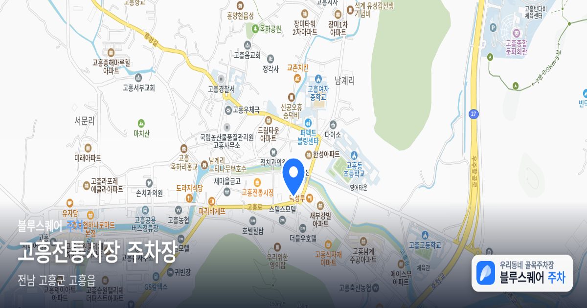 고흥전통시장 주차장 위치 지도