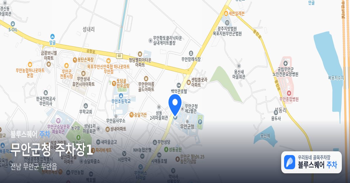 무안군청 주차장1 위치 지도