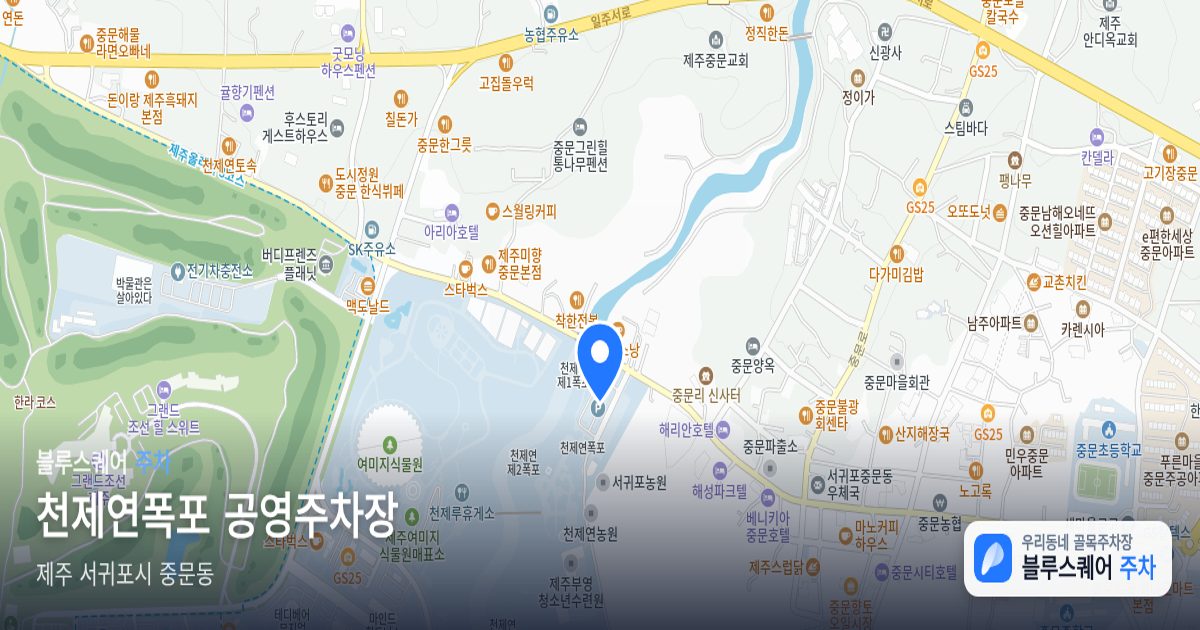 천제연폭포 공영주차장 위치 지도