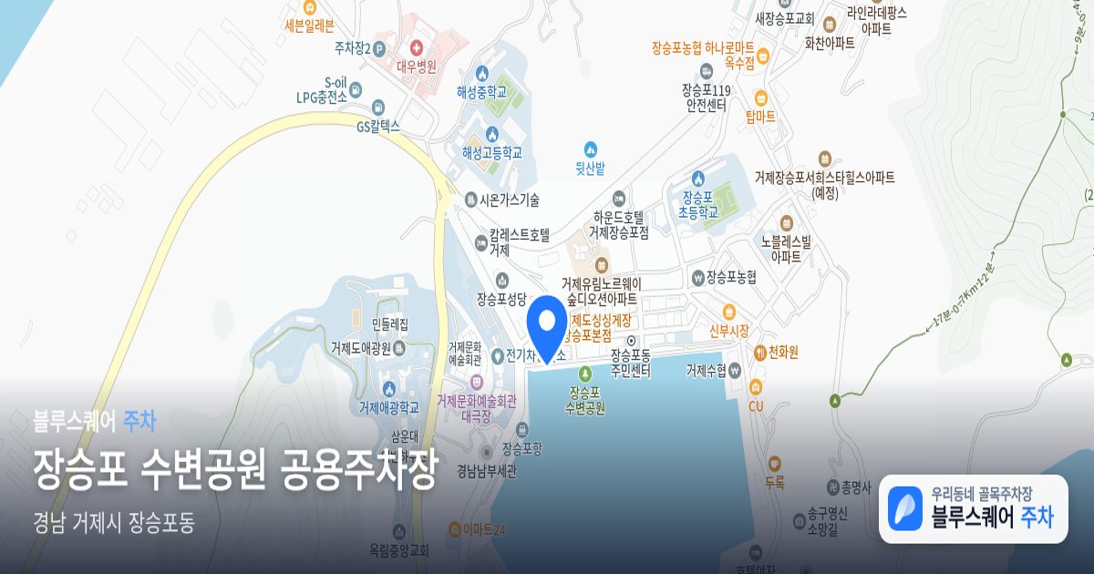 장승포 수변공원 공용주차장 위치 지도