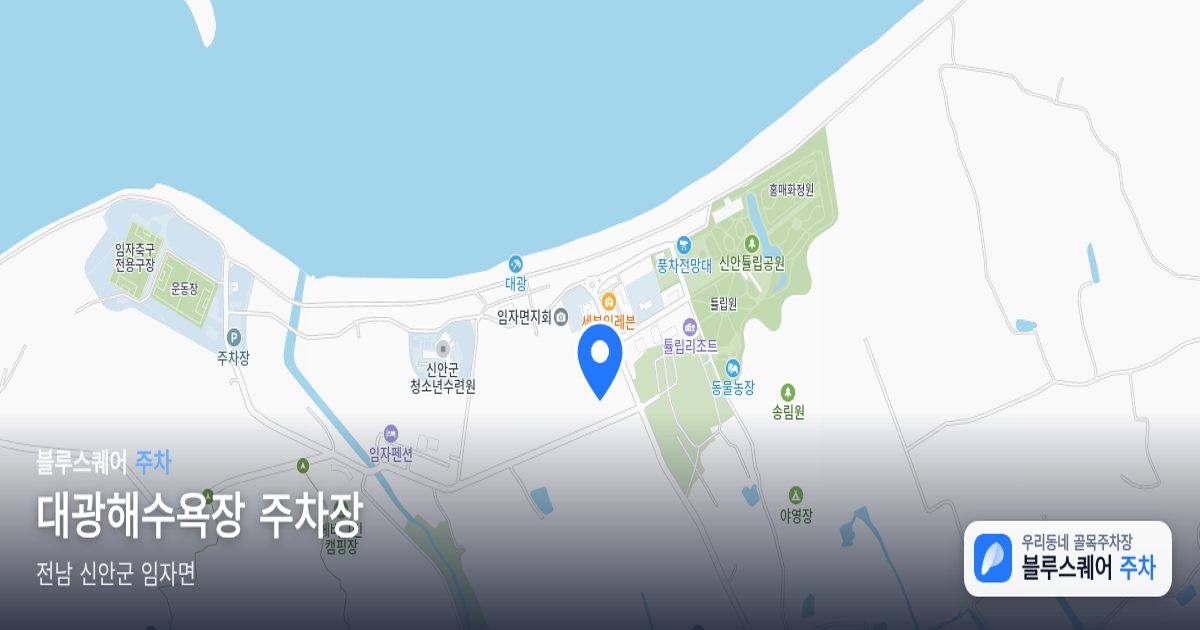 대광해수욕장 주차장 위치 지도