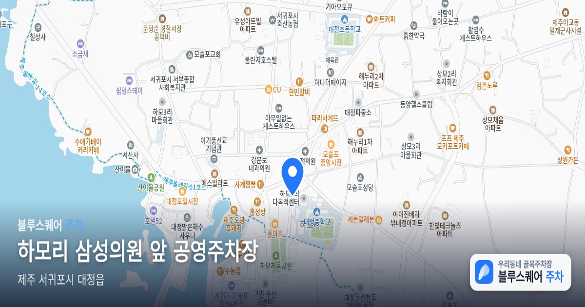 하모리 삼성의원 앞 공영주차장 위치 지도