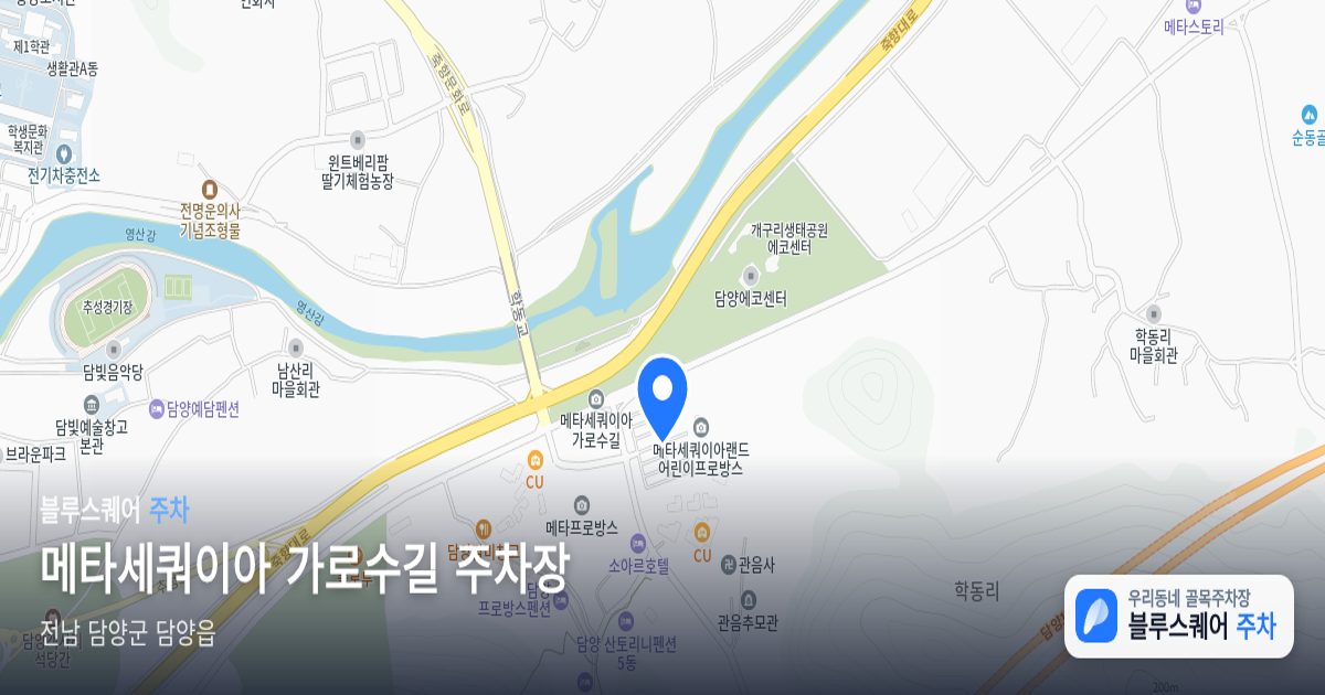 메타세쿼이아 가로수길 주차장 위치 지도