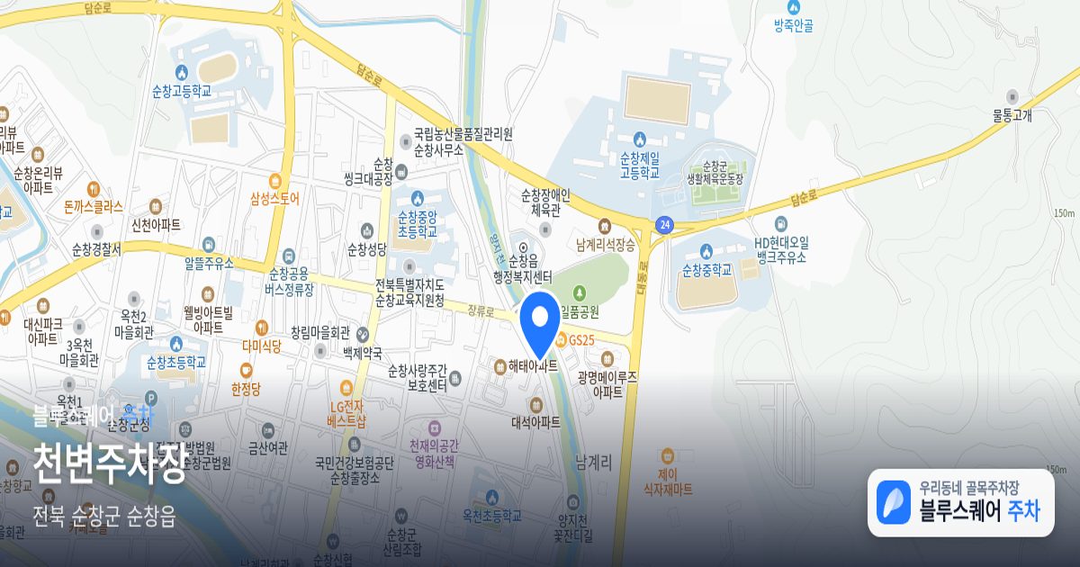 천변주차장 위치 지도
