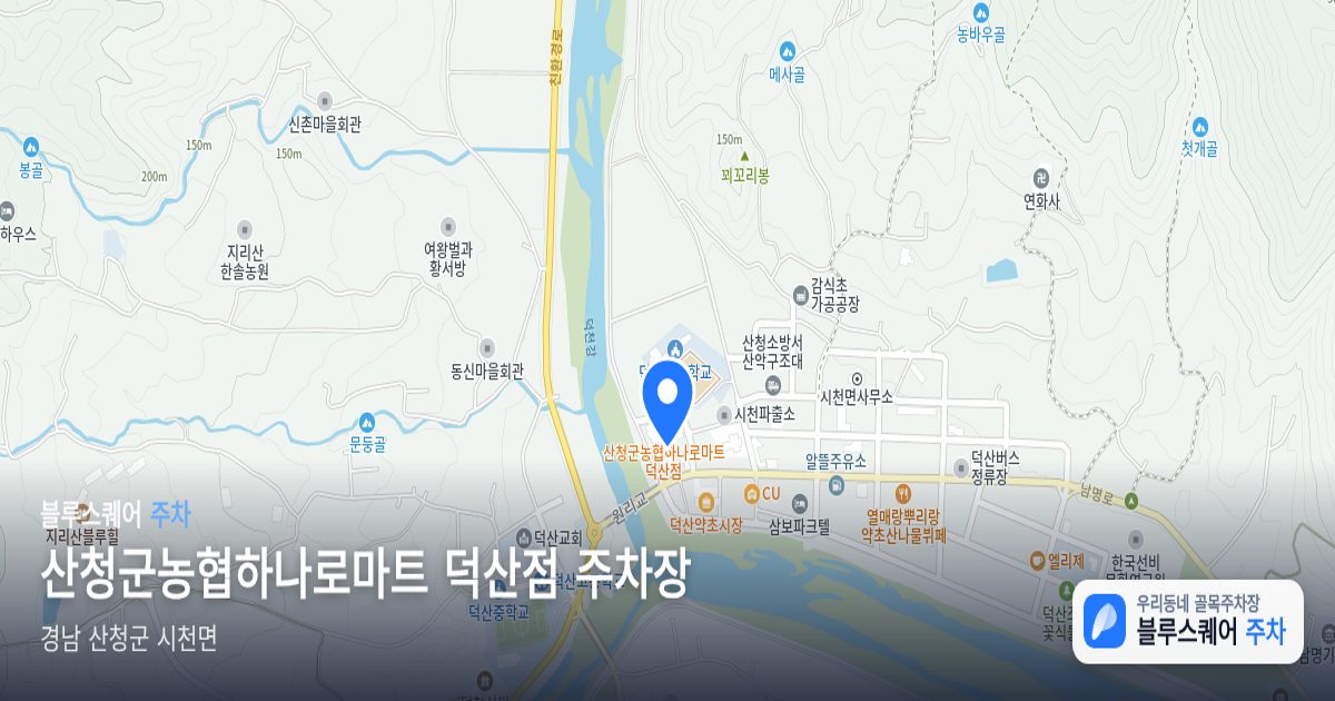 산청군농협하나로마트 덕산점 주차장 위치 지도
