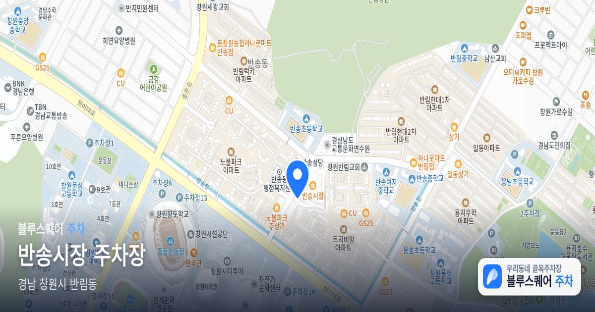 반송시장 주차장 위치 지도